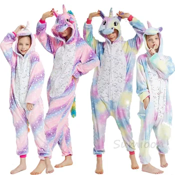 Uus Talve Ükssarvik Pidžaamad Lastele Kigurumi Loomade Pidžaamad Lastele Panda Licorne Onesie Poiss Tüdrukud Sleepwear Unicornio Kombekas