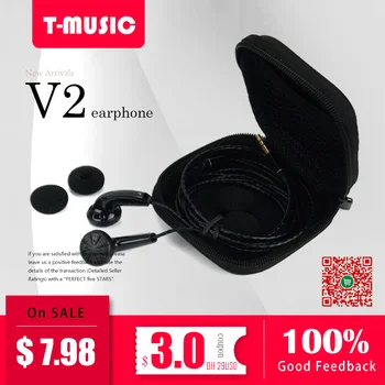 Uus Version2 Must / Hifi-T-Muusika DIY Kõrvaklapp / 3.5 mm In-Ear Headset