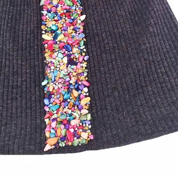 Uute tulijate Värvilisi Kive Lindi Beanies mütsid Naised, Daamid Vabaaja Sügis Puuvilla Soonilised Looder Skullies kübarad Ja Mütsid