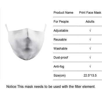 V for Vendetta Nägu Kangast Mask Cosplay printmaskiga Pestav Maskid Korduvkasutatavad Earhook Täiskasvanud PM2.5 Kaitsevahendid Tolmu Suu-Muffle