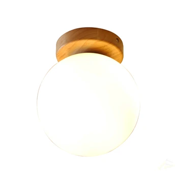 Valge Klaas Palli Kaasaegne LED Lakke Lamp elutuba Puust Postament, mis Rippus Laes Tuled Home Valgustus Decor Köögi Inventar