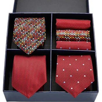 Vangise Silk Meeste Lipsu Komplekt Sidemed & Taskurätikud Set Meeste Pulmapidu Äri Lipsu Komplekt Fashion Necktie 7,5 cm