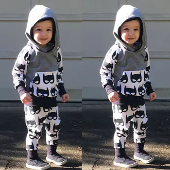 Vastsündinud Baby Väikelapse Poiss Kapuuts Topid Püksid, Säärised Batman Riided Set Riided 0-5 Aastat