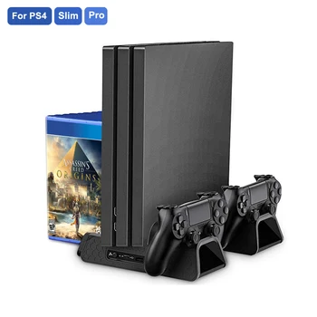 Vertikaalne Seista PS4/PS4 Slim/PS4 PRO Jahutuse Ventilaator, Külmik Dual Kontroller Laadija Laadimise Jaam SONY Playstation 4