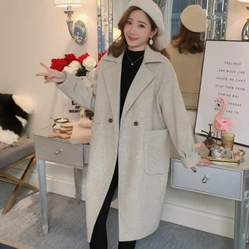 Villane Mantel Naiste Pikk Sügis Talv korea Populaarne Hepburn Plus Cotton Villane Mantel Naistele Tiheneb 2020. Aasta Uus L66