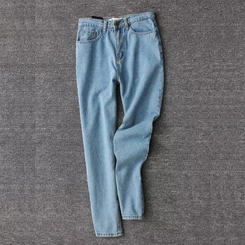 Vintage boyfriend jeans naiste kõrge waisted teksad Streetwear ema teksad, vabaaja pliiats püksid korea poiss denim püksid 2019