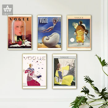 Vintage Cuadros Vogues Joonis Hinnapakkumisi Plakatid ja Pildid Lõuend Seina Art Naine Maali Nordic Dekoratiivne Pilt elutuba