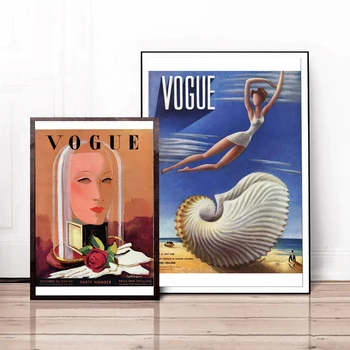 Vintage Cuadros Vogues Joonis Hinnapakkumisi Plakatid ja Pildid Lõuend Seina Art Naine Maali Nordic Dekoratiivne Pilt elutuba