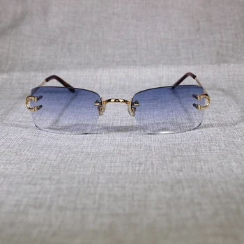 Vintage Rimless Päikeseprillid Meestele Metallist Raam, Selge Klaasi Raam Square Tooni Naiste Suvel Klubi Oculos Prillid