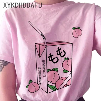 Virsiku Mahl T-Särk Naiste 2020 Roosa Cartoon Harajuku Tshirt Vintage Ulzzang Esteetiline Naine Kawaii T-särk Top Tee Casual