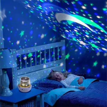 VKTECH Galaxy Projektor tähistaeva Projektsioon Lamp Akuga Pöörleva Öö Öö Hele Täht Projektor Loomingulised Kingitused