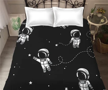 Voodipesu Leht Universumi Ruumi Trükitud Cartoon Kid lamedal Sheet Set Laste Tuba Astronoomia Teema Home Bedclothes Korter Leht