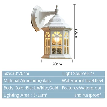 Väljas Seina Lamp on veekindel Euroopa retro loft tööstus tuul rõdu Põhjamaade välissein valguse aed ukseava Valgustus