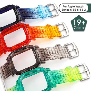 Värviline Pehme Läbipaistev Kummist Sport Rihm Apple Vaadata 38/40/42/44mm Bänd IWatch Käevõru Seeria 5 4 3 2 1 Watchband