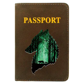 Võlu Mood Metsa Hunt Disain Trükkimine Naised Mehed Passi Kaane Pu Nahk Reisi-ID Credit Card Hoidja Tasku Rahakoti Kotid