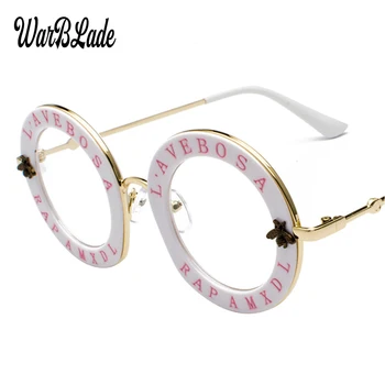 WarBLade Retro Ring Prillid Selge Objektiiv Inglise Tähed Väike Mesilane Mehed Naised Brand Prillid, Fashion Mees Naine Oculos De Sol
