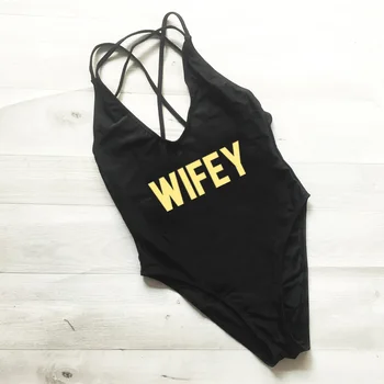 WIFEY Uus Täht Supelrõivad Naised Ühes Tükis Seksikas Ujumistrikoo Kõrge Lõigatud Beach Kanda Bodysuit Tagasi Rist trikoo biquinis Must Sinine