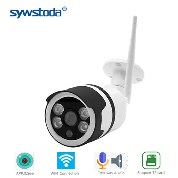 Wifi IP Kaamera ONVIF 1080P Wireless CCTV Bullet Kaamera Väljas kahesuunaline Audio TF Kaardi Pesa, Max 64G IR 20m P2P iCsee Vabatahtlik 5MP