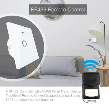 WiFi Smart Switch RF433 puldiga Klaasist Paneel, Valguse Lüliti Smart Elu Tuya Töötab Alexa Echo Google ' i Kodu 1/2/3 Gang