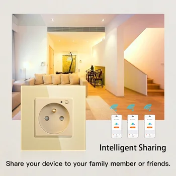 WiFi Smart vooluvõrku Vooluvõrku Klaasist Paneel, Smart Life/Tuya APP pult,Töötab Amazoni Echo Alexa Google Home EL FR UK