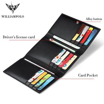 WILLIAMPOLO Brändi Meeste kaardi omanik taskud slim Ehtne Nahk RFID-Kaardi Paketi Krediitkaardi Omaniku rahakoti väike Kaart Juhul rahakott