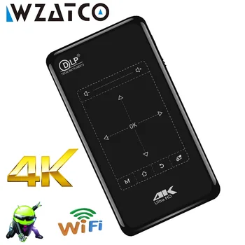 WZATCO P09 DLP MINI Projektor 32GB Android 9.0 WIFI,5000mAH Aku Kaasaskantav Projektor toetab 4K 1080P HD ma Proyector Beamer
