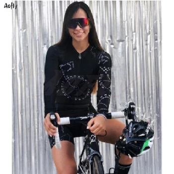 Xama Pro Meeskond Professionaalne Naiste Triatloni Sobiks Naissoost Ahv, Jalgrattasõit Jersey Skinsuit Kombekas Bike Riided Pikk Varrukas 20D Komplekt