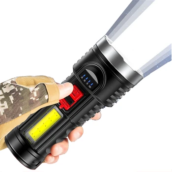 XANES 4-Režiimid Pikk Visata LED Taskulamp Koos COB Sidelight Portable LED Taskulamp Jahindus Kalapüük Laterna Tähelepanu keskpunktis Avarii Lamp
