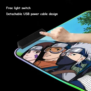 XGZ Custom Suur RGB Mouse Pad Must Luku Serva Jaapani Anime Naruto Big, Sakura Arvuti Klaviatuuri Laua Mat Kiirus Kummist ei libise