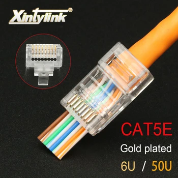 Xintylink EZ rj45 pesa rj 45 pistik rg cat5 cat5e võrgustik conector keystone jack utp etherneti kaabel modulaarne lan 20/50/100tk