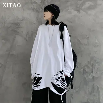 XITAO Moe Uus Auk T-Särk Naiste Vabaaja Isiksuse Kevadel Lahti Pullover T-Särk (Solid Color Trendikas Kõik-mängu ZXR1594