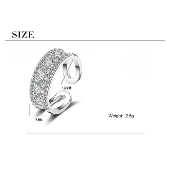 XIYANIKE 925 Sterling Hõbe Võlusid Kaks Värvi Avatud Ring Topelt Crystal Kaasamine Pulm Ehted Aksessuaarid Naistele