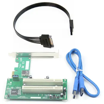 XT-XINTE PCI-E Express X1 Dual PCI Ärkaja Laiendada Kaardi Adapter USB 3.0 Lisada Kaarte Converter SATA Juhe 15pin