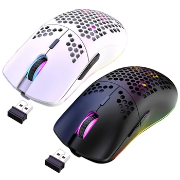 XYH80 Õõnes-out Kärgstruktuuri 2.4 G Wireless Gaming Mouse 4 Käik, 3200 DPI, RGB Valgus