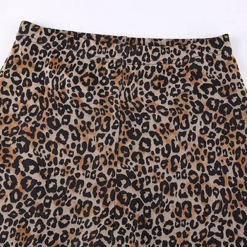 Y2K Mood Leopardi Mustriga Põletatud Püksid E-Tüdruk Vintage Slim Loomade Prindi Kõrge Vöökoht Pikad Püksid Looduses Sügisel 90s Varustus