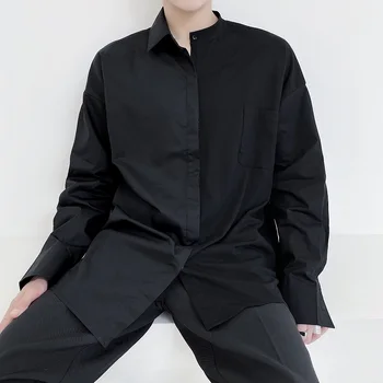 Yohji Meeste Päevasärgid, Silmkoelised Segast Brändi Disaini Meeste Särgid Gooti Tume Owen Jaapan Korea Stiilis Riiete Chemise Homme