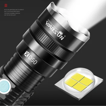 Z40YC50 Super Võimas LED Taskulamp XHP70.2 Taktikaline Taskulamp USB Laetav, Veekindel Lamp Ultra Ere Latern Telkimine
