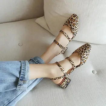 Zapatos De Mujer Suur Pluss Suurus 48 Naiste Leopardi Kingad Naine Ruudu Madala Kontsaga Elastne Sandaalid Daamid Emane Leopard Sandaalid 33