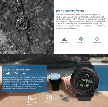 Zeblaze VIBE 3 Veekindel Smart Watch Pedometer Kõik-Ilm Järelevalve 33month Ooterežiimis Remote Kaamera Smart Watch IOS Android