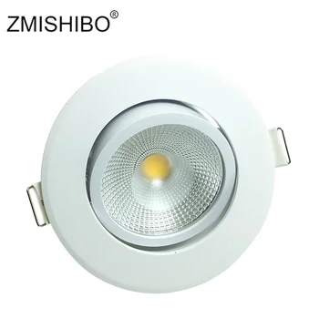 ZMISHIBO Kõrge Kvaliteediga Ring COB LED Spot Lamp 70mm Lõikamine Auk Süvistatav Led Allvalgusti 5W 110V-230V Nurk Reguleeritav Office