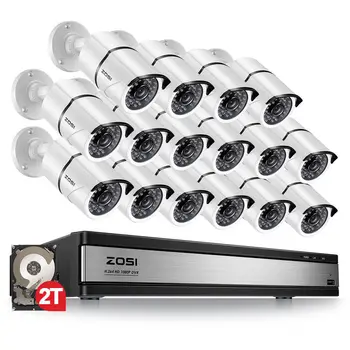 ZOSI 1080p 16CH videovalve Süsteem koos 16pcs 2.0 MP Öise Nägemise Outdoor/Indoor Koju turvakaamerad 16CH CCTV DVR Kit