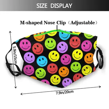 Õnnelik Värvikas Nägu Korduvkasutatavad Suu, Näo Mask Anti Haze Tolmukindel Mask Filtrid Kaitsekaas Respiraatorit Suu Muffle