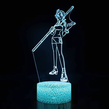 Üks Tükk Öö Valguses Luffy Sanji Zoro Nami 3D LED Illusioon Öö Tabel Lamp Anime, Joonis Lamp Magamistuba Decor Lastele Kingitused