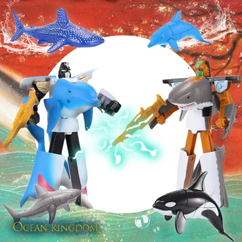 Ümberkujundamine Sea Life Robot Mänguasjad Tapja Vaal, Delfiin Mõrtsukhai Deformatsiooni Plastiline Poiste Tegevus Joonis Laste Mänguasjad